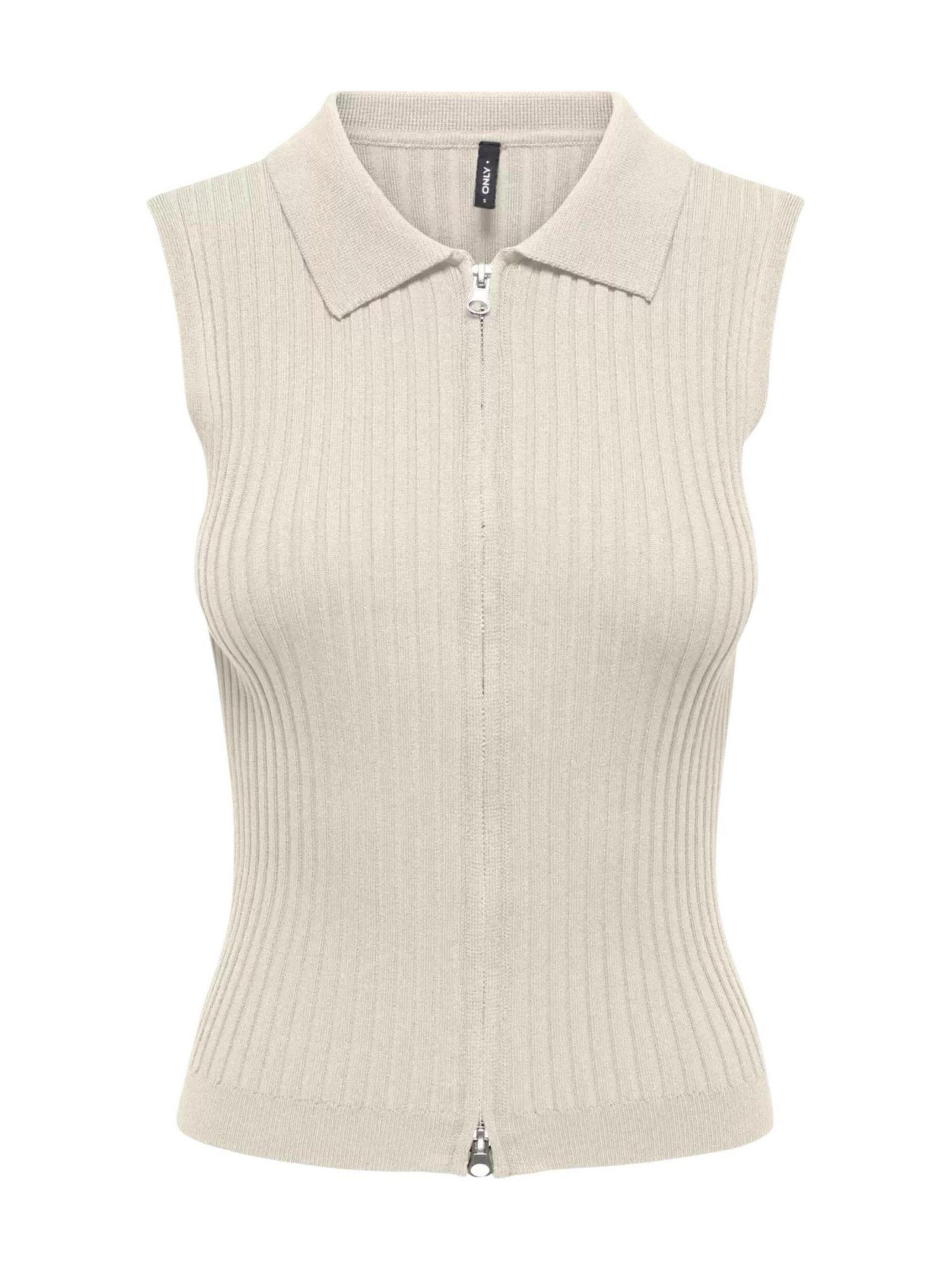 Pullover 'Onlmeddi Life Sl Zip Cardigan Knt 15364749' di ONLY in beige: frontale