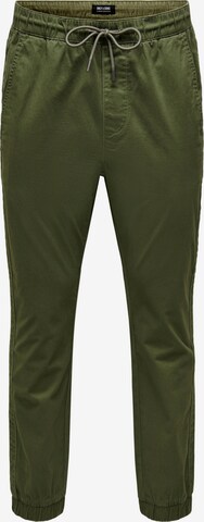 Regular Pantalon 'LINUS ' Only & Sons en vert : devant
