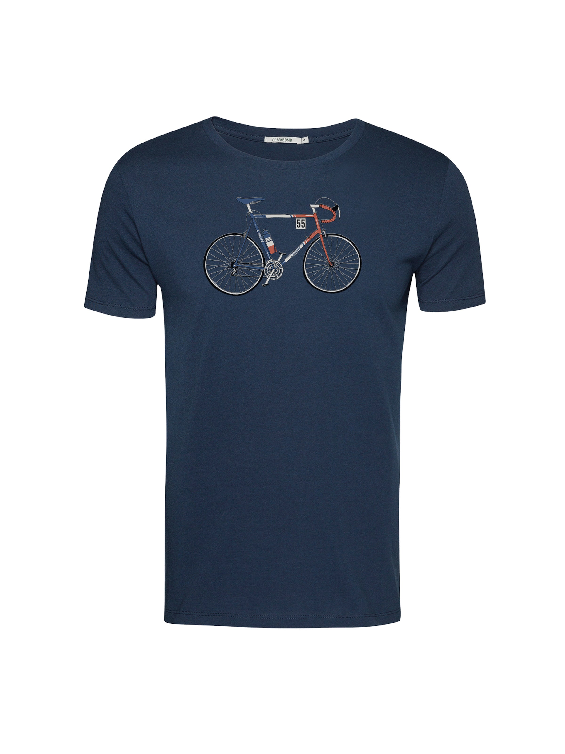 GREENBOMB Shirt 'Guide Bike Jacques' in Blauw: voorkant