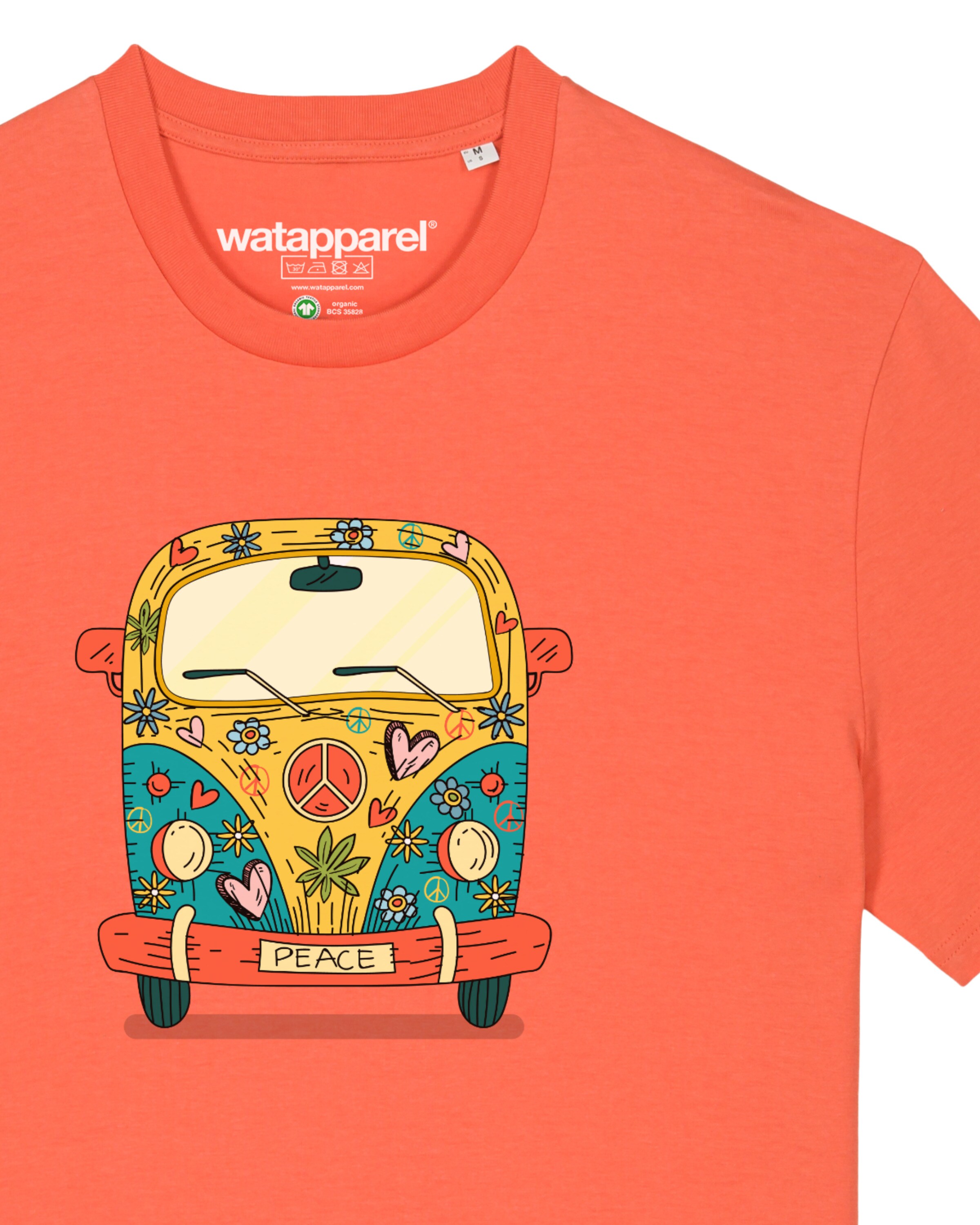 Maglietta ' Hippies Bus ' di Watapparel in arancione