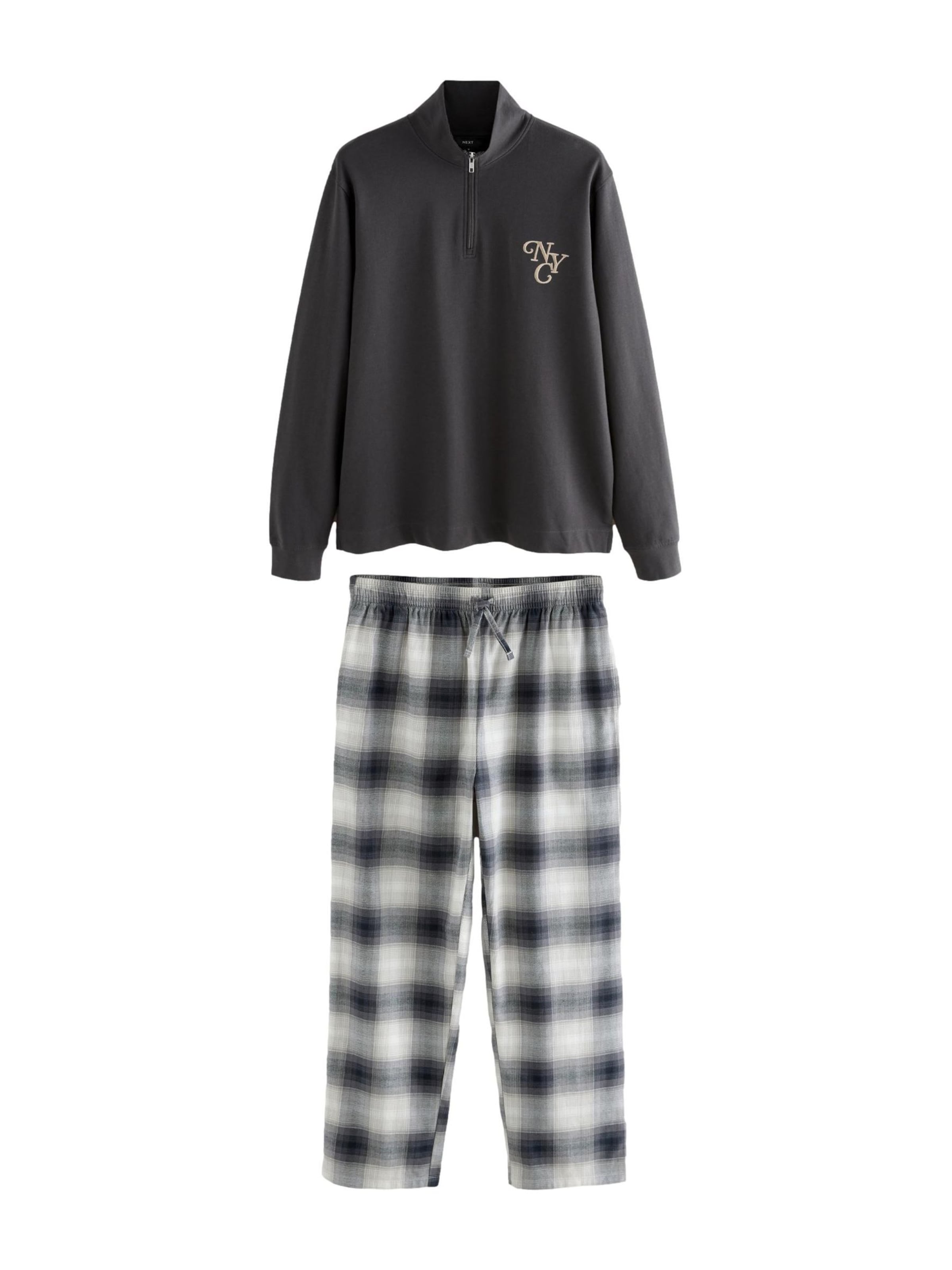 Next Пижама длинная в Серый: спереди