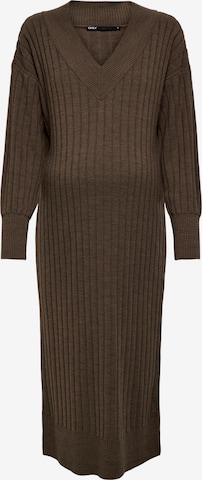 Only Maternity Knitted dress in Brown: front