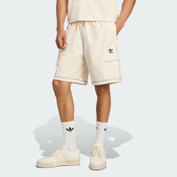 ADIDAS ORIGINALS Loose fit Trousers 'Essentials' in White: front