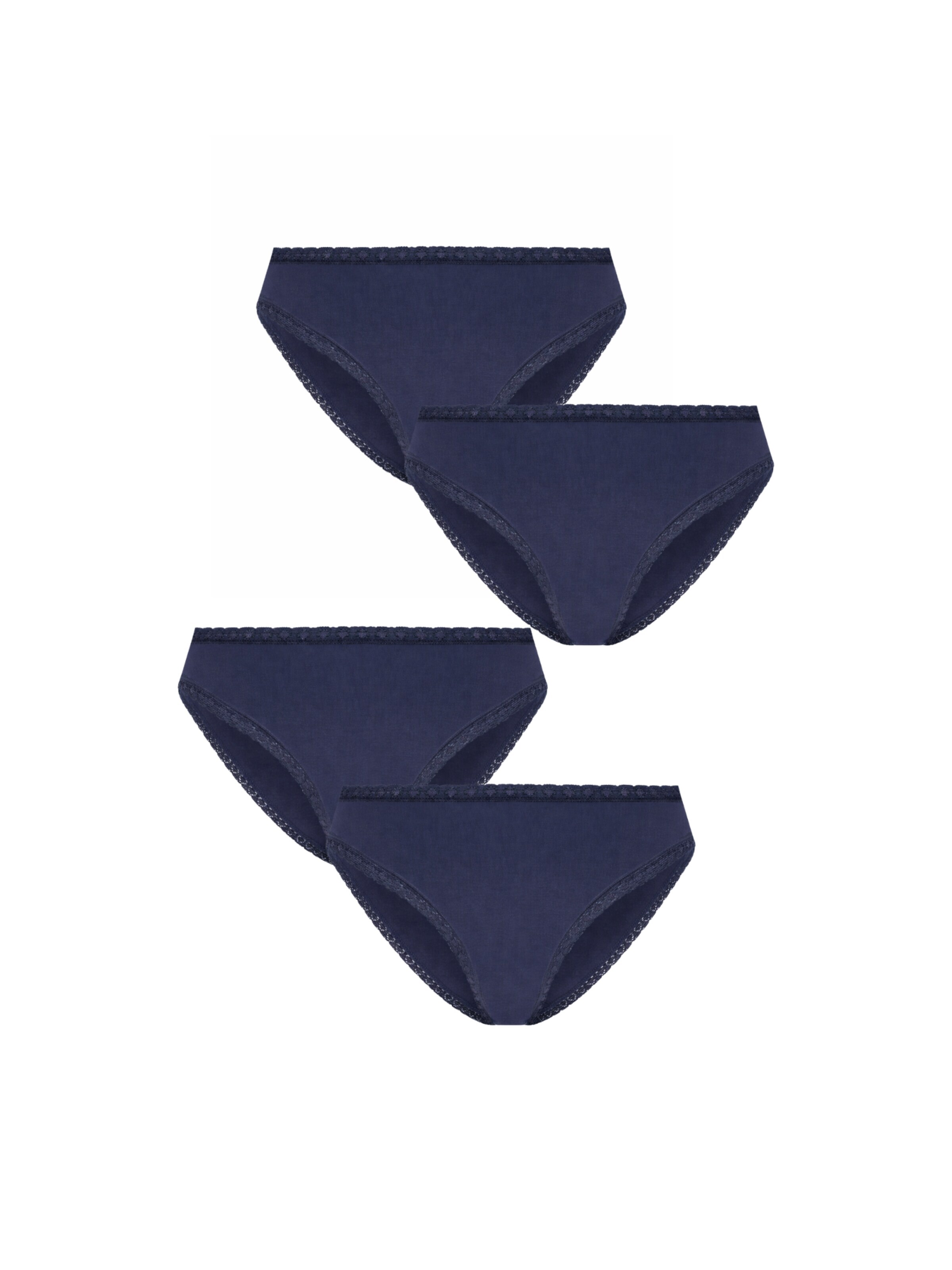 Albero Natur Panty 'Bio-Baumwoll-Slip mit Spitze – 4er Pack' in Blue: front
