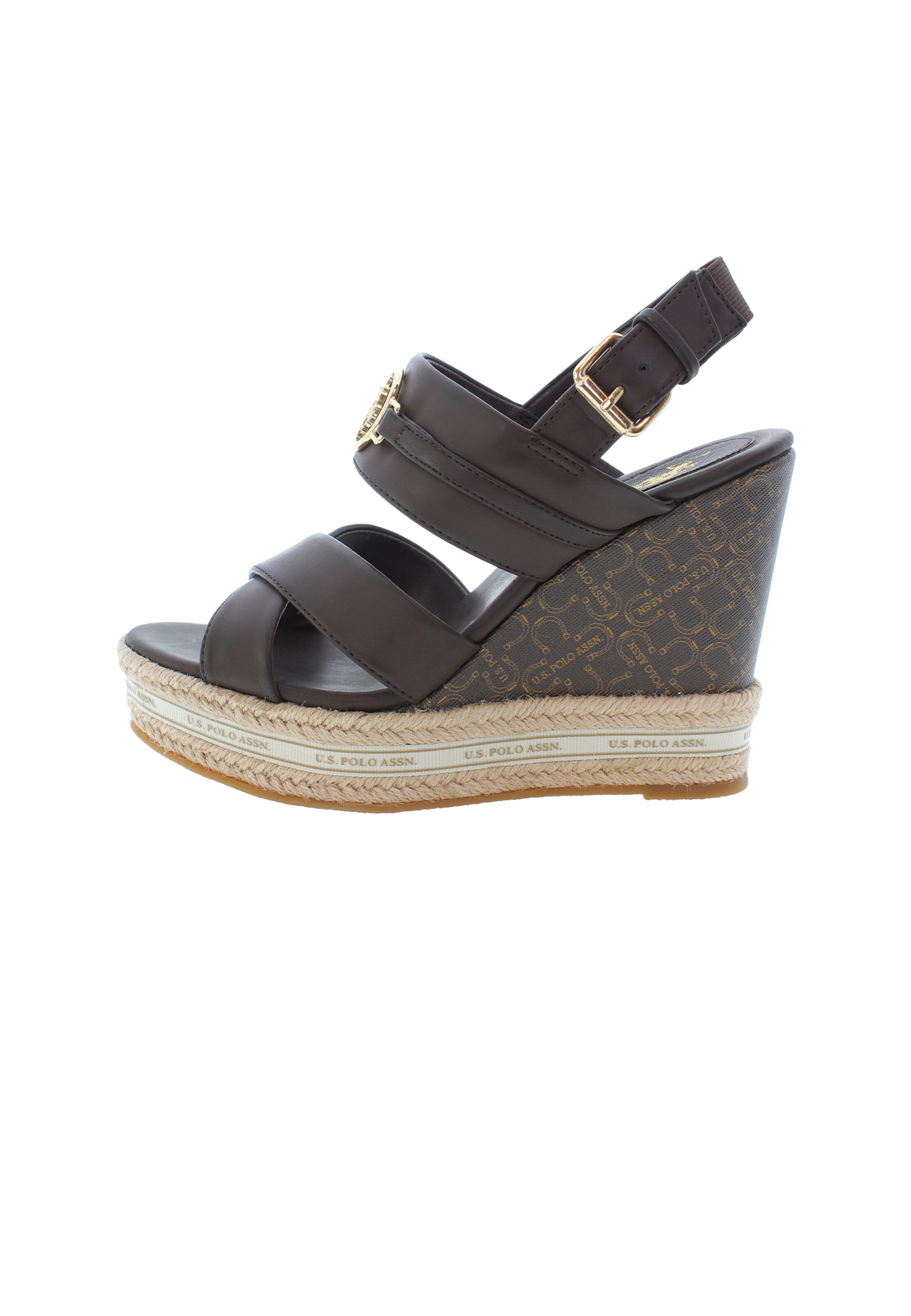 Sandalo U.S. POLO ASSN. di colore marrone scuro / oro, Visualizzazione prodotti