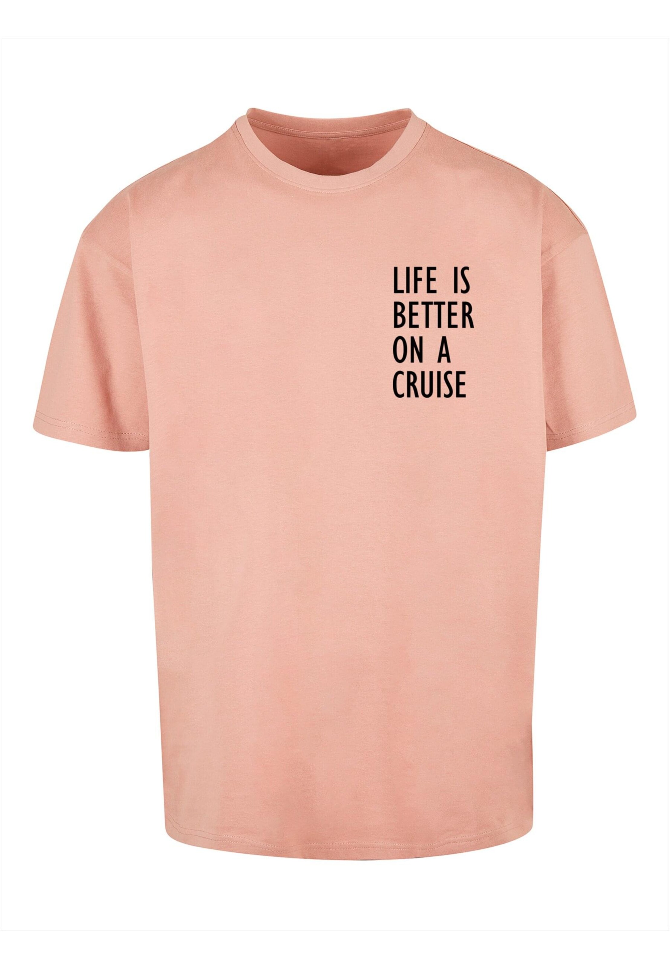 Merchcode Shirt 'Life Is Better' in Oranje: voorkant