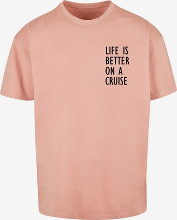 Merchcode Shirt 'Life Is Better' in Orange: front