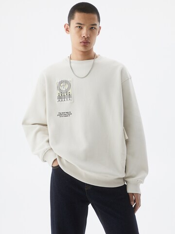 Pull&Bear Sweatshirt i hvid: forside