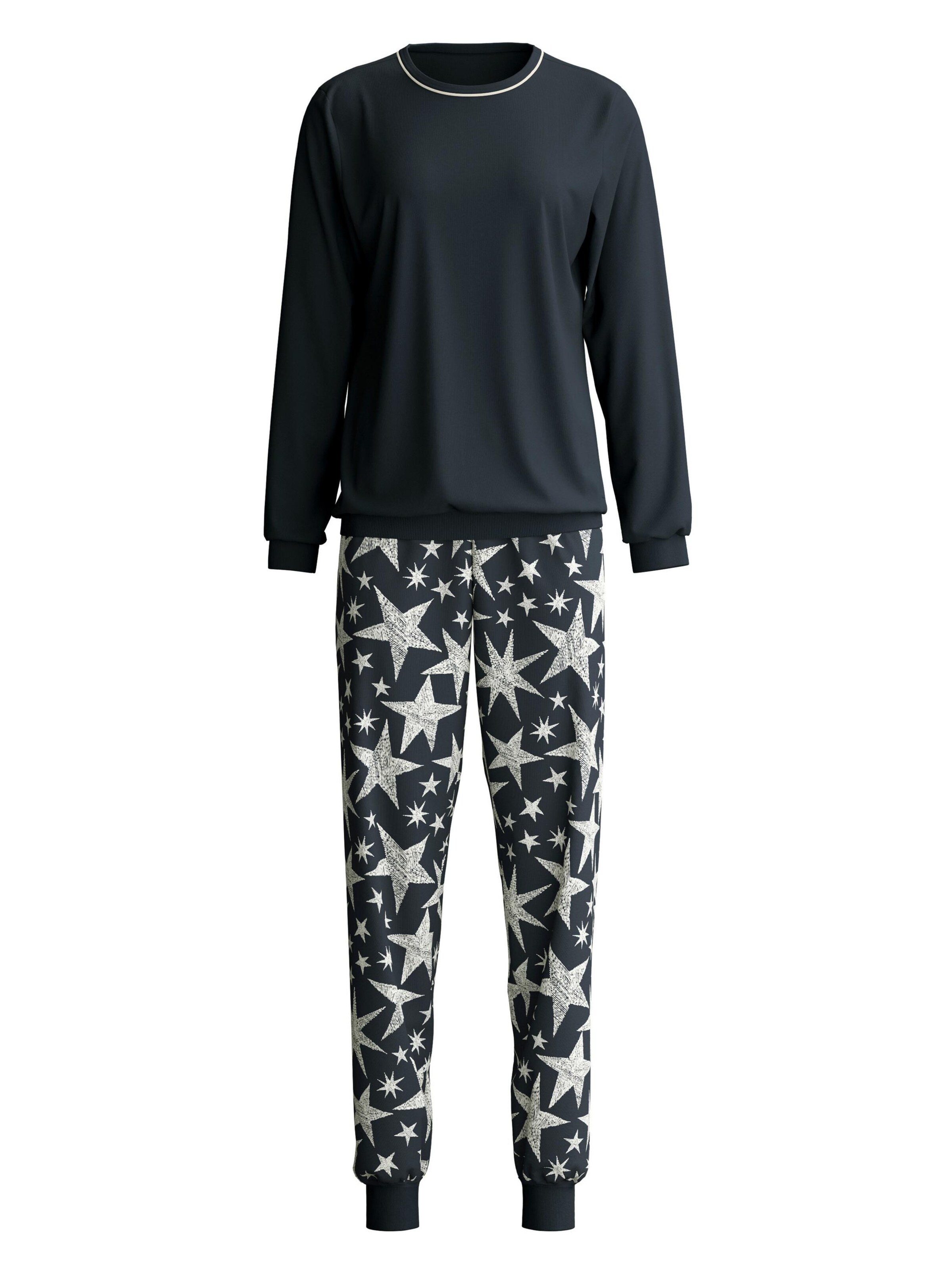 CALIDA Pyjama 'Winter Dreams'‌‌ in Schwarz: Vorderseite