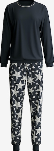 CALIDA Pyjama 'Winter Dreams' in Schwarz: Vorderseite