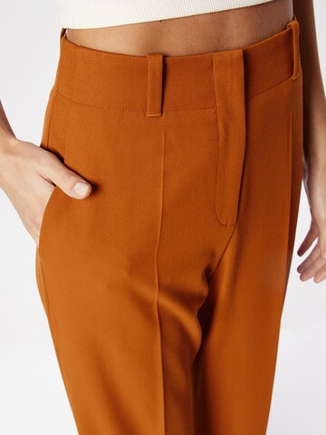 HUGO Szeroka nogawka Spodnie w kant 'Hulana' w kolorze brązowy