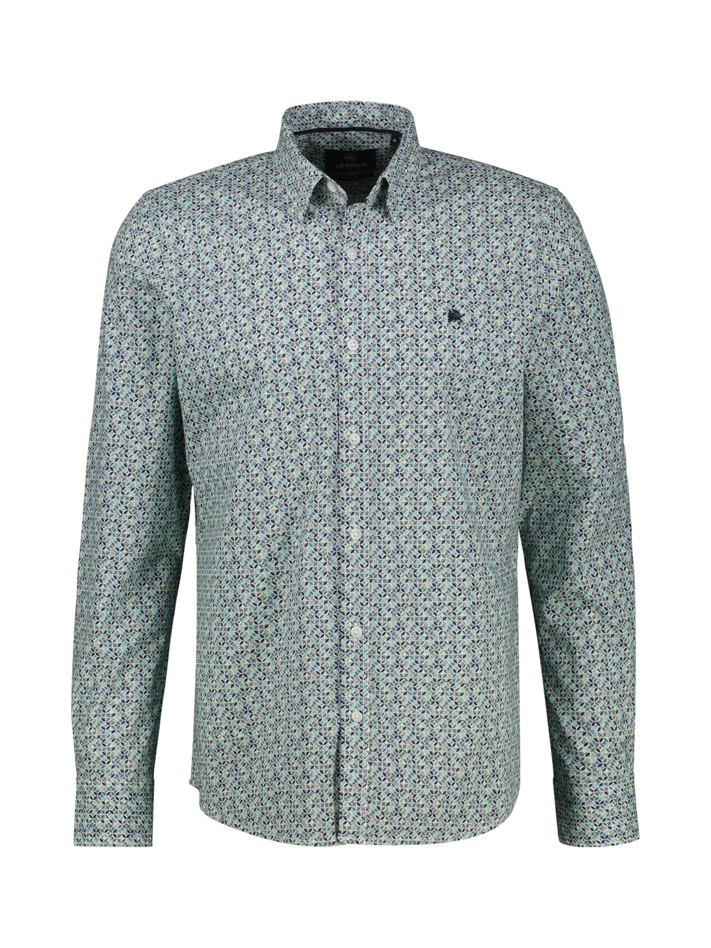 LERROS Langarmhemd mit Print ' ' in Blau: Vorderseite