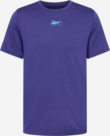 T-Shirt fonctionnel Reebok en bleu : devant