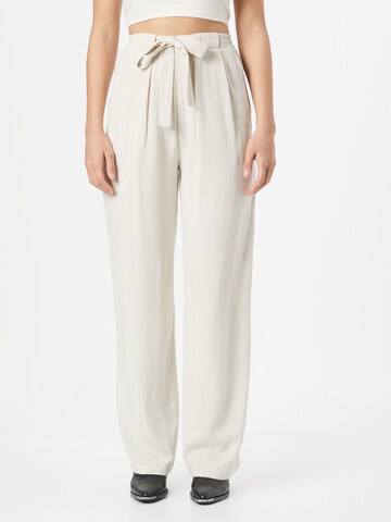 System Action Wide leg Pleat-front trousers 'Cadaques' in Beige: front