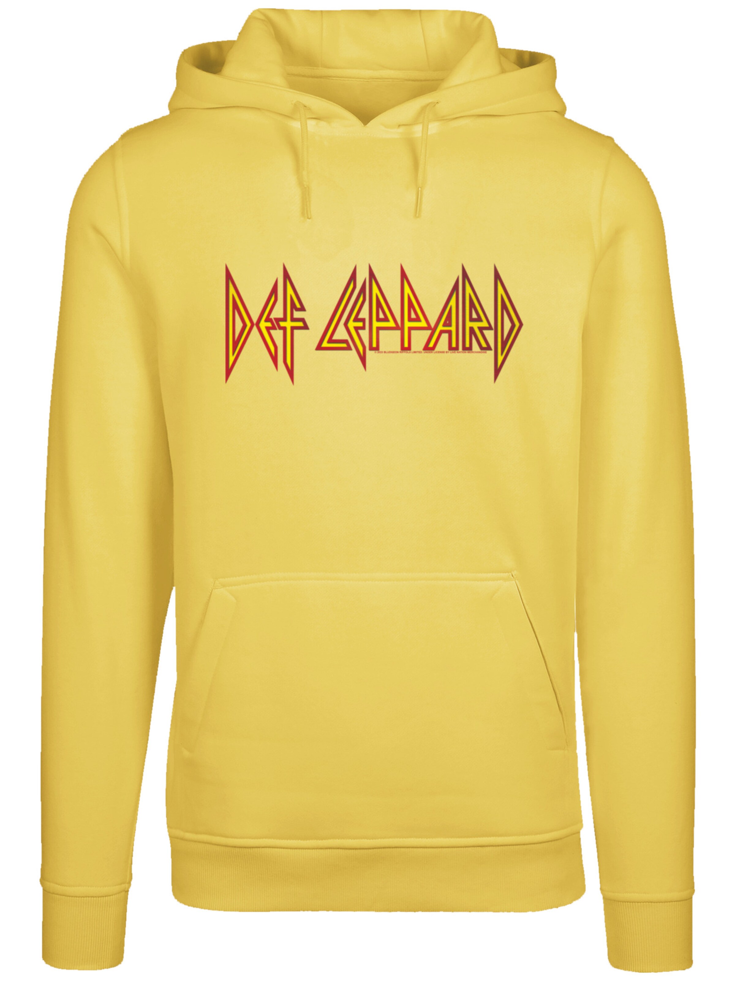 F4NT4STIC Sweatshirt 'Def Leppard' in Geel: voorkant
