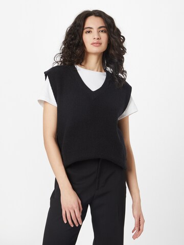 Pull-over QS en noir : devant