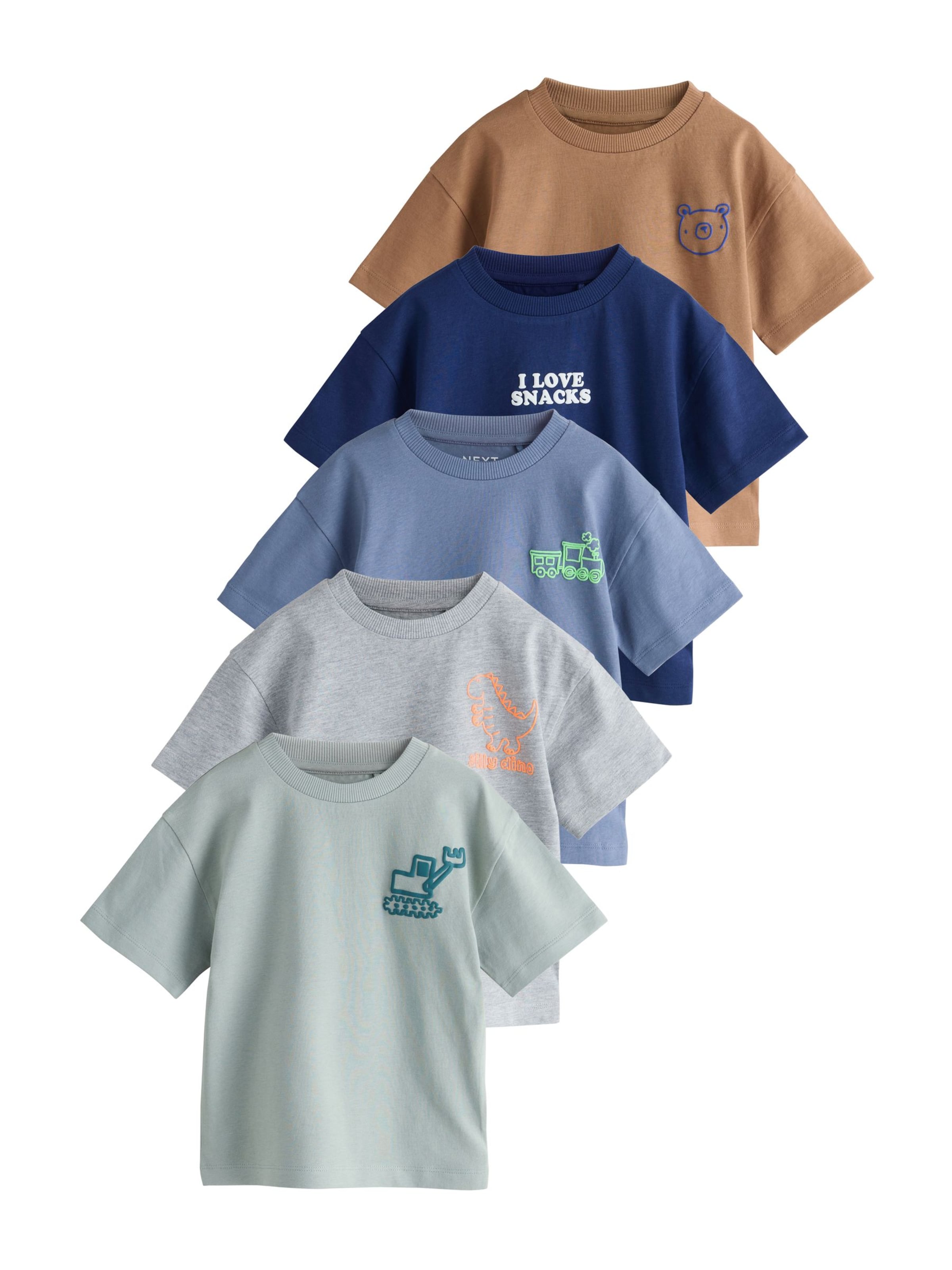 Next T-shirt i blandade färger: framsida