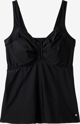 SHEEGO Bralette Tankini Top in Black: front