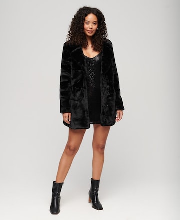 Superdry Between-Seasons Coat in Black: front