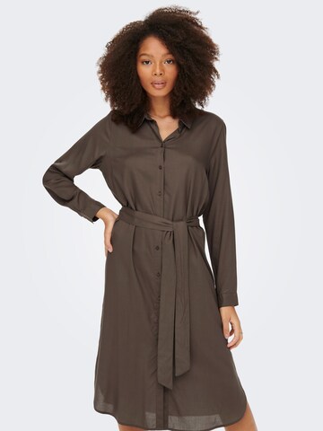 ONLY Skjortklänning 'Mulba' i brun: framsida