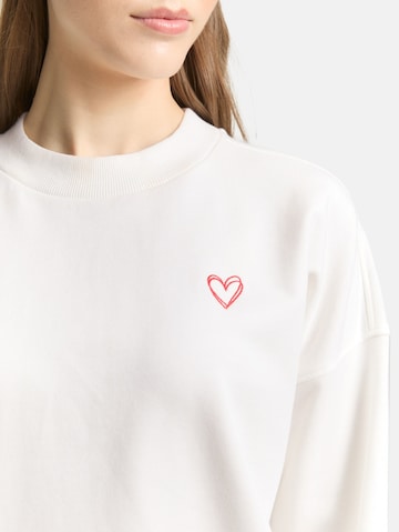 TOM TAILOR DENIM Sweatshirt in White