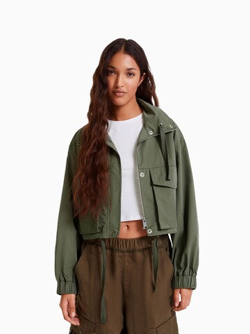 Veste mi-saison Bershka en vert : devant