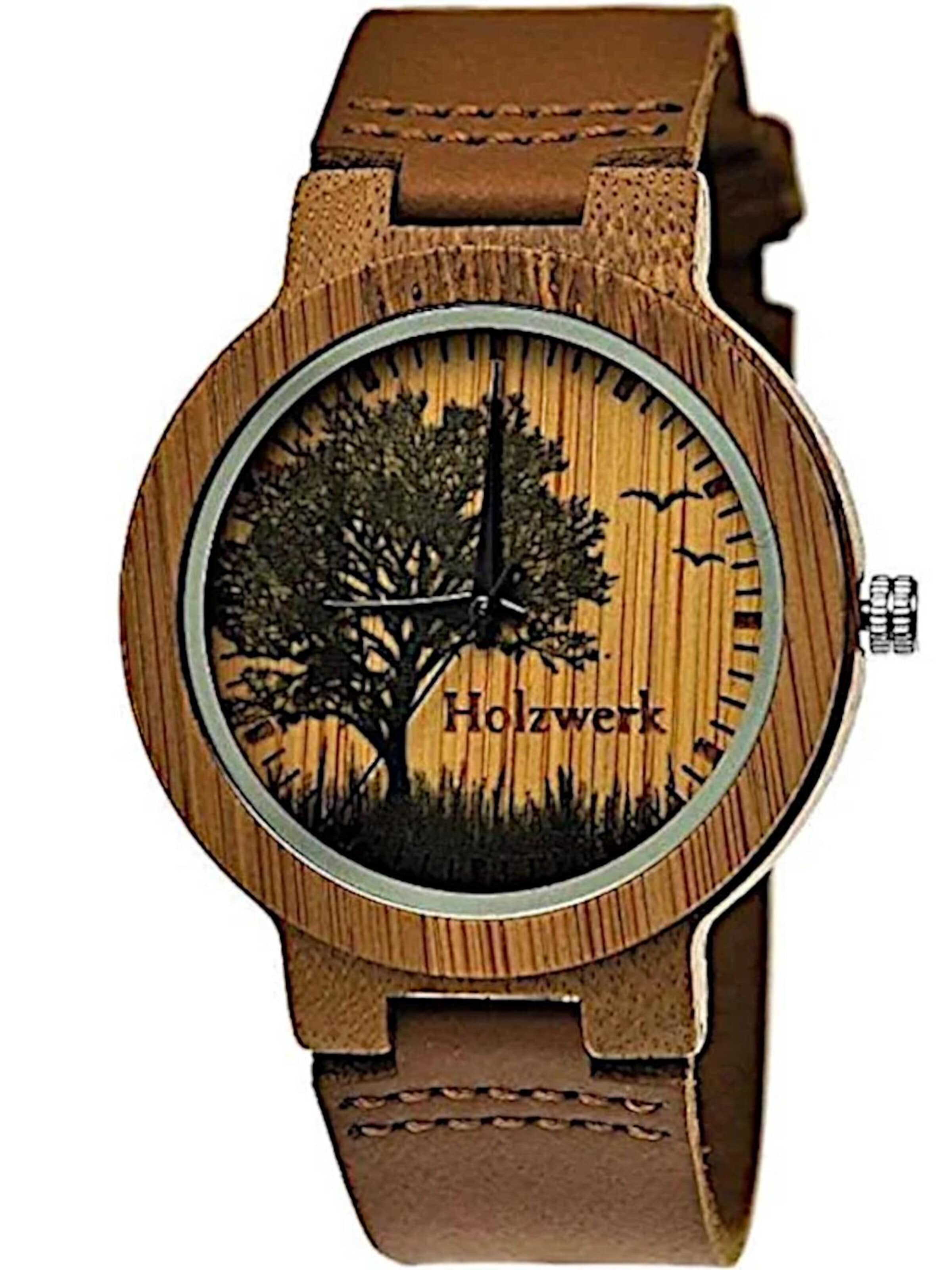 Holzwerk - Reloj analógico 'FORST' en marrón: frente