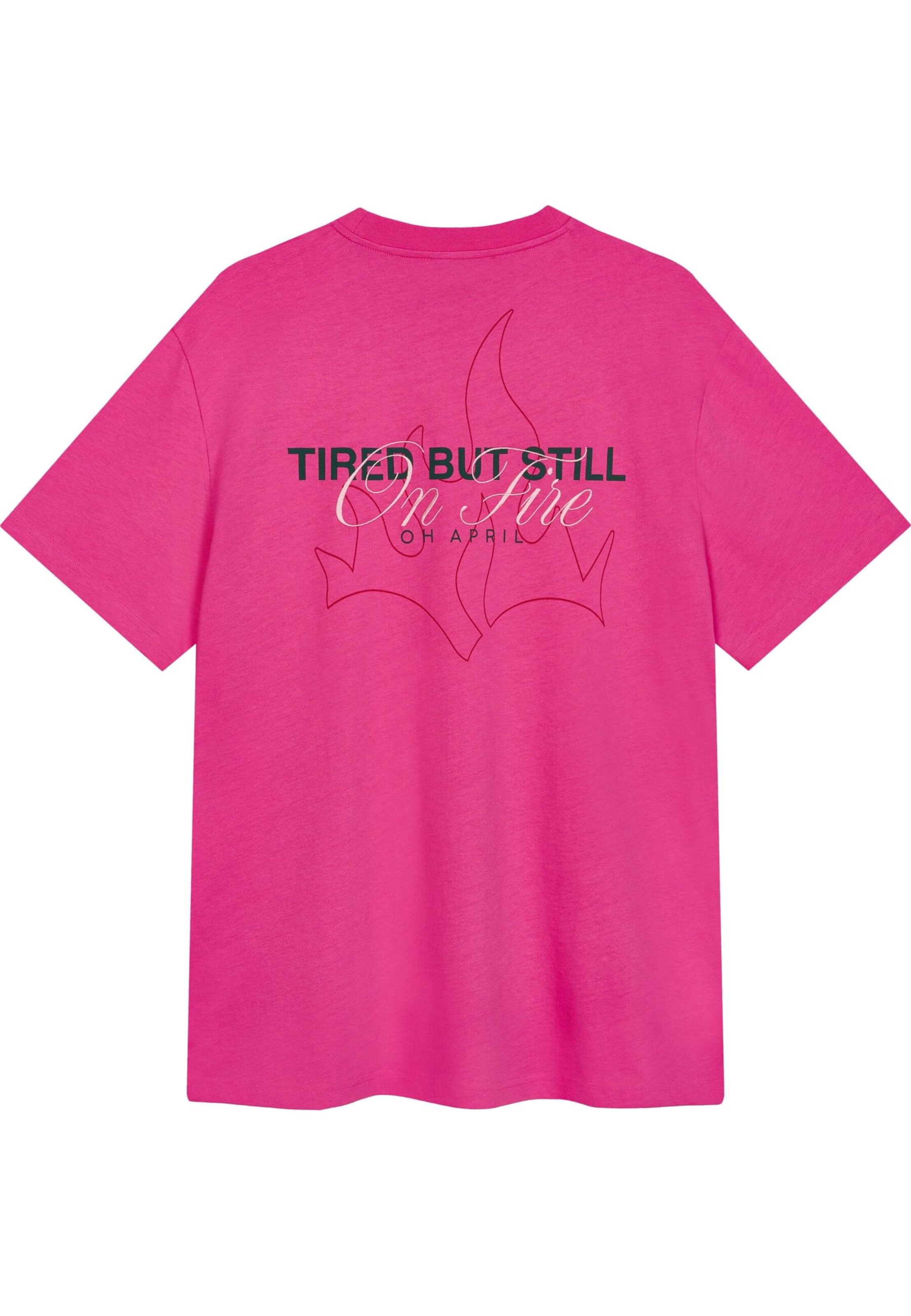 OH APRIL Футболка оверсайз 'Still on Fire ' в Ярко-розовый