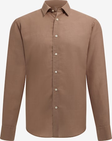 Chemise Boggi Milano en marron : devant