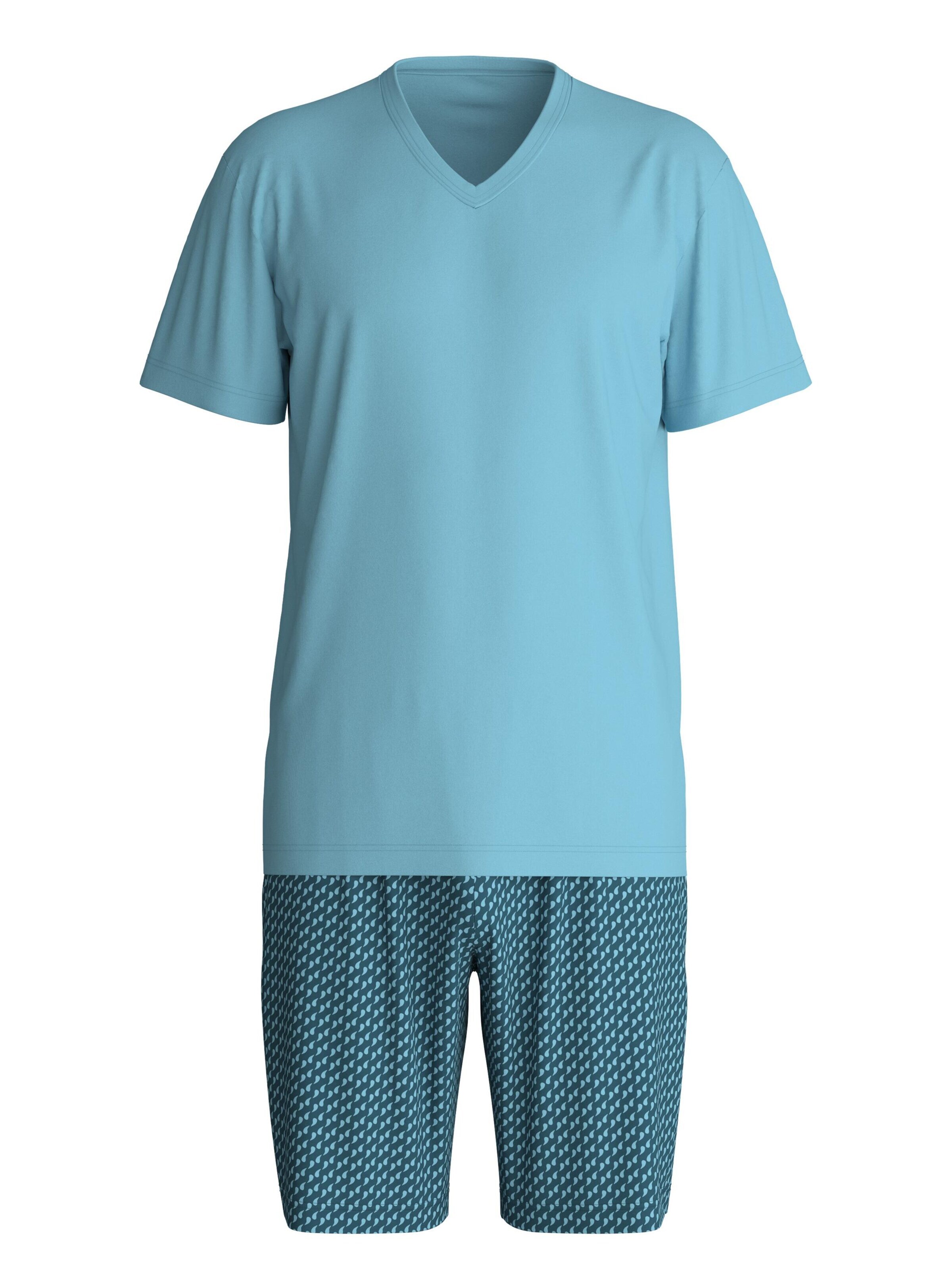 Pigiama corto 'Cotton Special' di CALIDA in blu: frontale