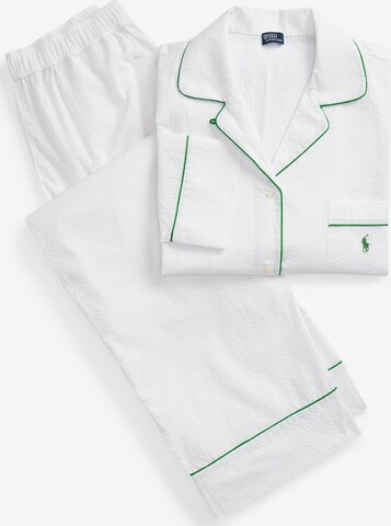 Polo Ralph Lauren Pajama ' Madison PJ Set - Summer Soft Seersucker ' in White: front