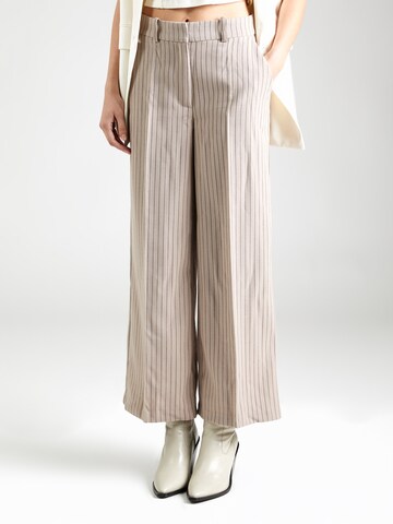 Aware Wide leg Pleated Pants 'GRACE' in Beige: front