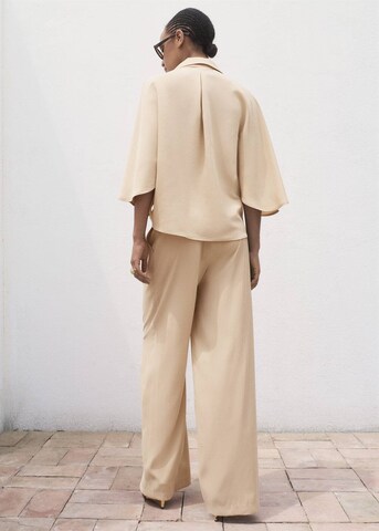 MANGO Wide Leg Bundfaltenhose 'Momo-a' in Beige