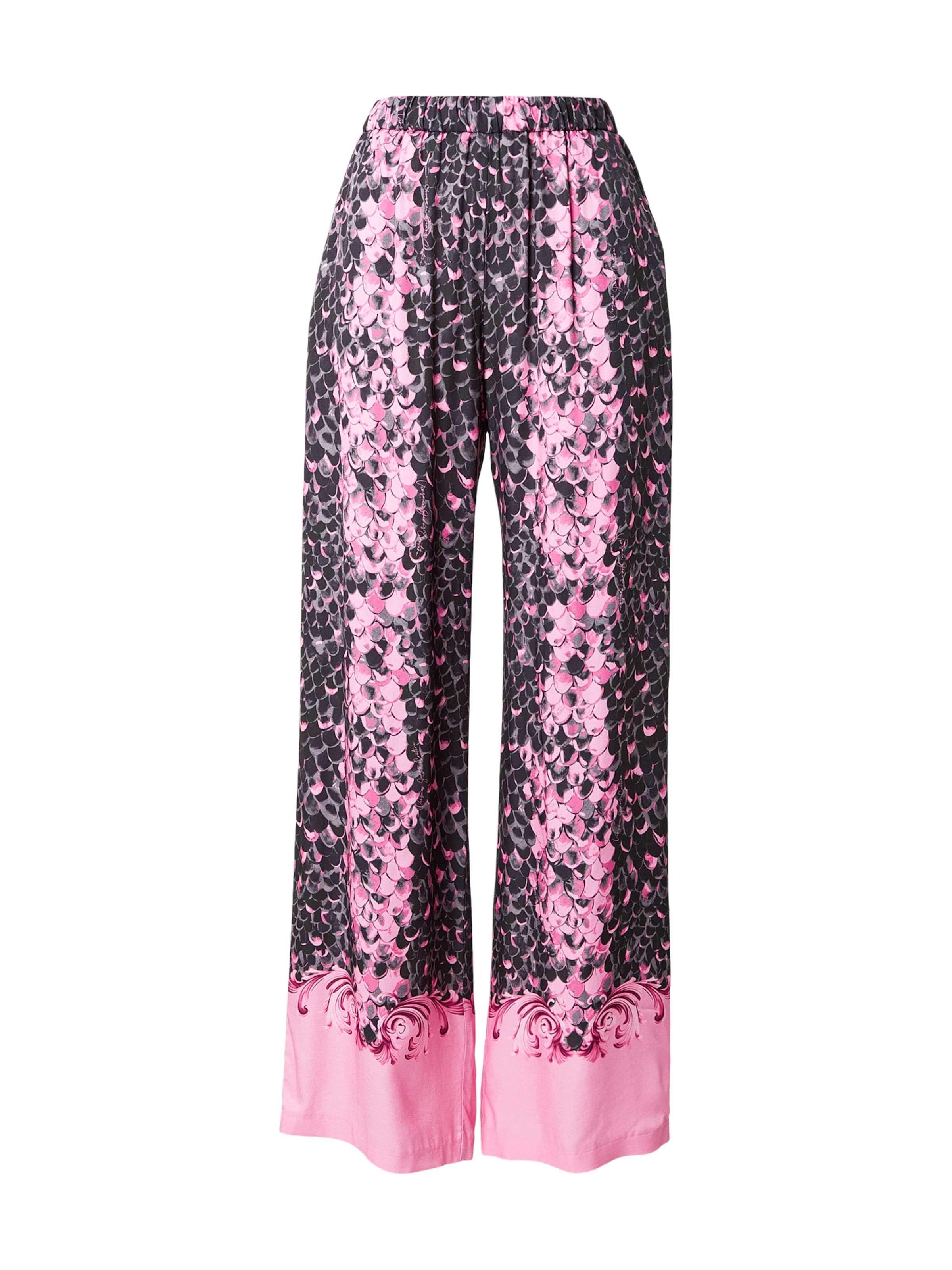 Versace Jeans Couture Широкий Брюки со складками в Ярко-розовый: спереди