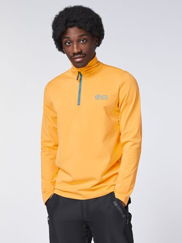 CHIEMSEE Fleece Jacket ' mit großem PlusMinus Print ' in Orange: front