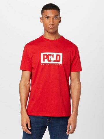 T-Shirt Polo Ralph Lauren en rouge : devant