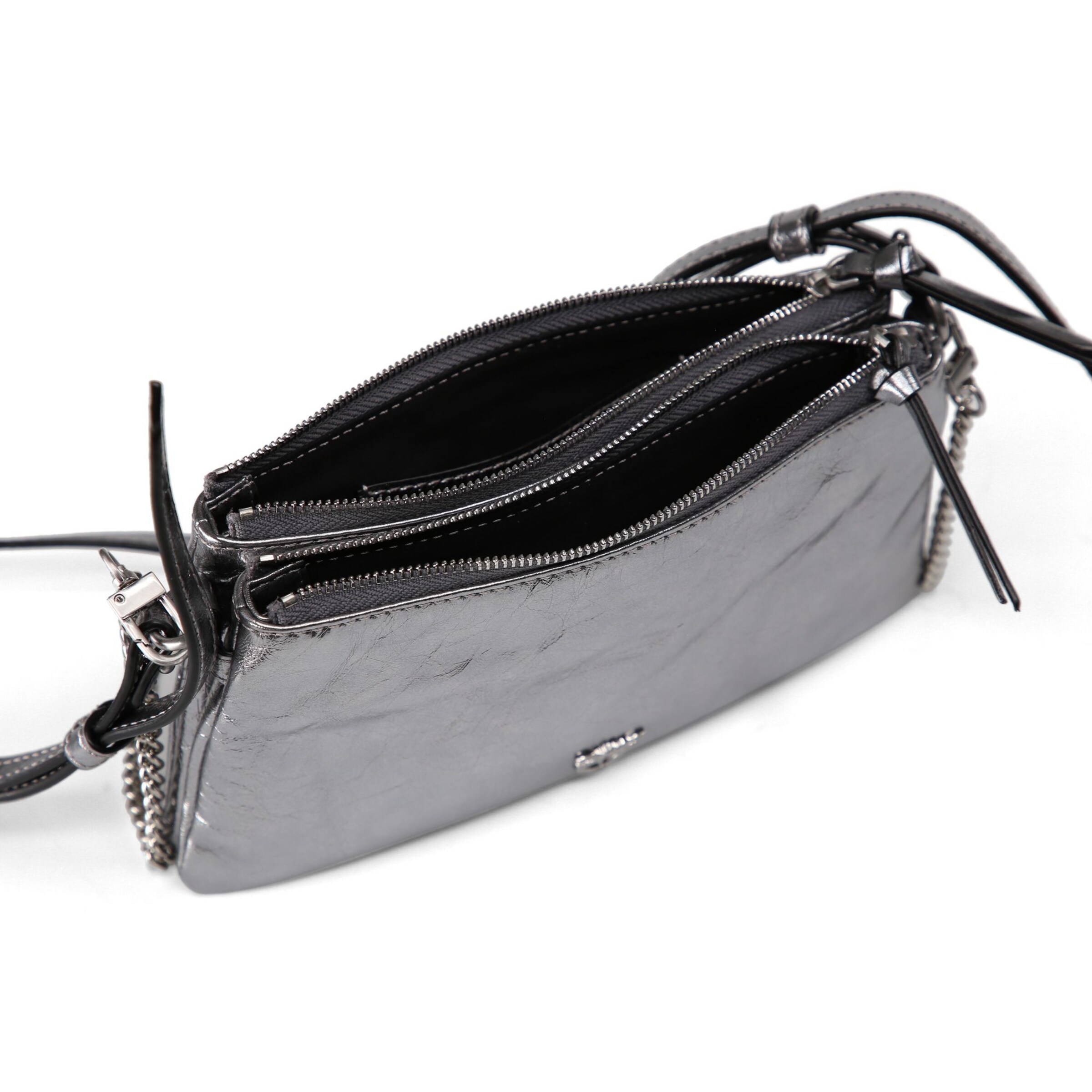 PINKO Shoulder bag 'Double Mini' in Silver