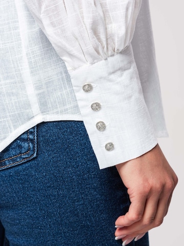 Ombre Blouse in White