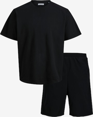 Pijama scurtă 'JACSOLID' de la JACK & JONES pe negru: față