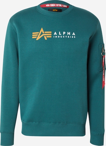 Sweat-shirt ALPHA INDUSTRIES en vert : devant