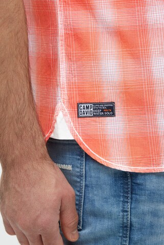 CAMP DAVID Regular fit Button Up Shirt in Orange