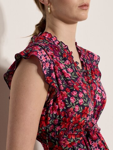 Apricot Ruffle Floral Patchwork Mini Dress ' ' in Lila