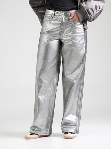 ADIDAS ORIGINALS Szeroka nogawka Jeansy 'FIREBIRD' w kolorze srebrny: przód