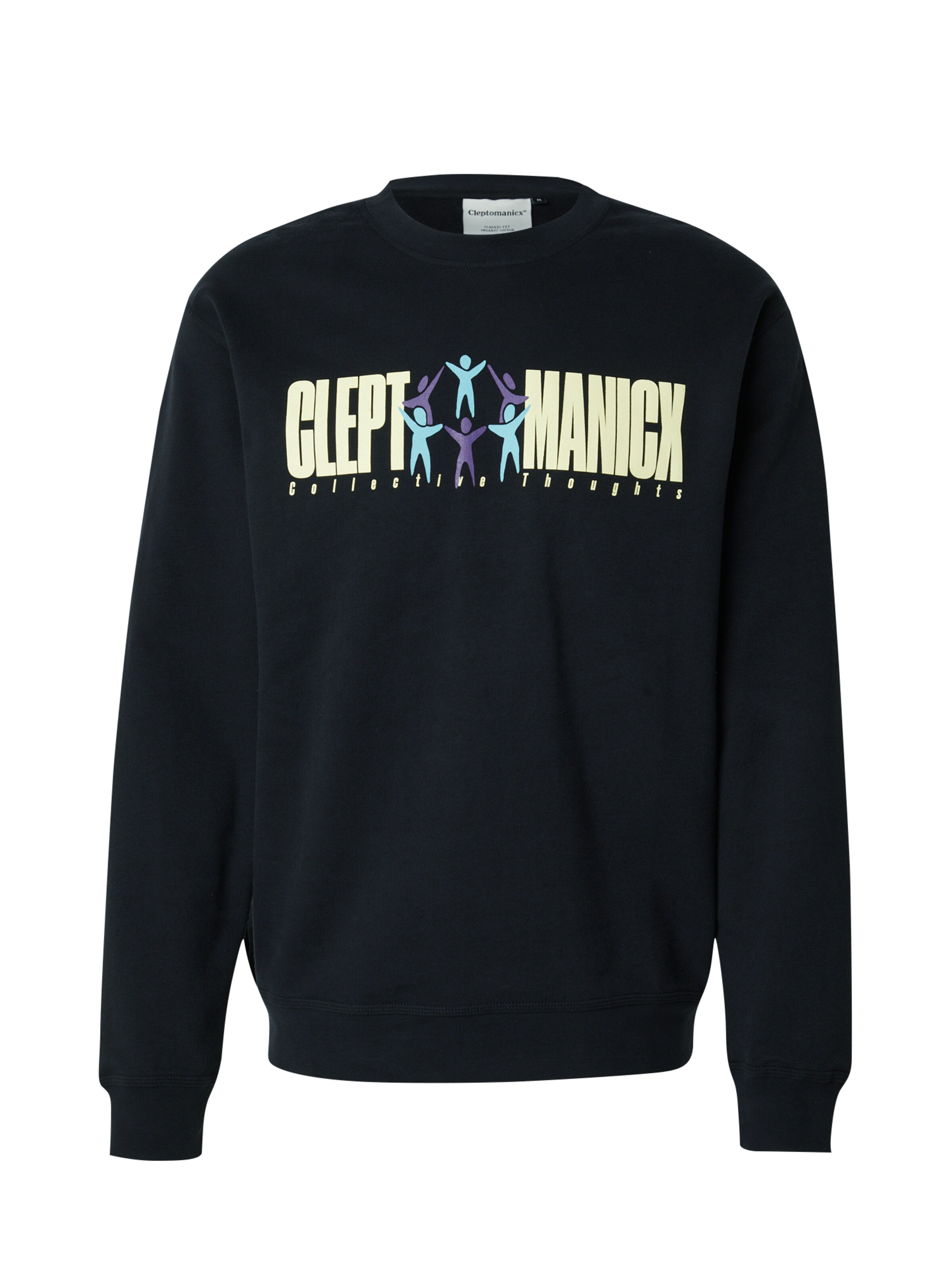 Bluză de molton 'Gathering' de la Cleptomanicx pe negru: față