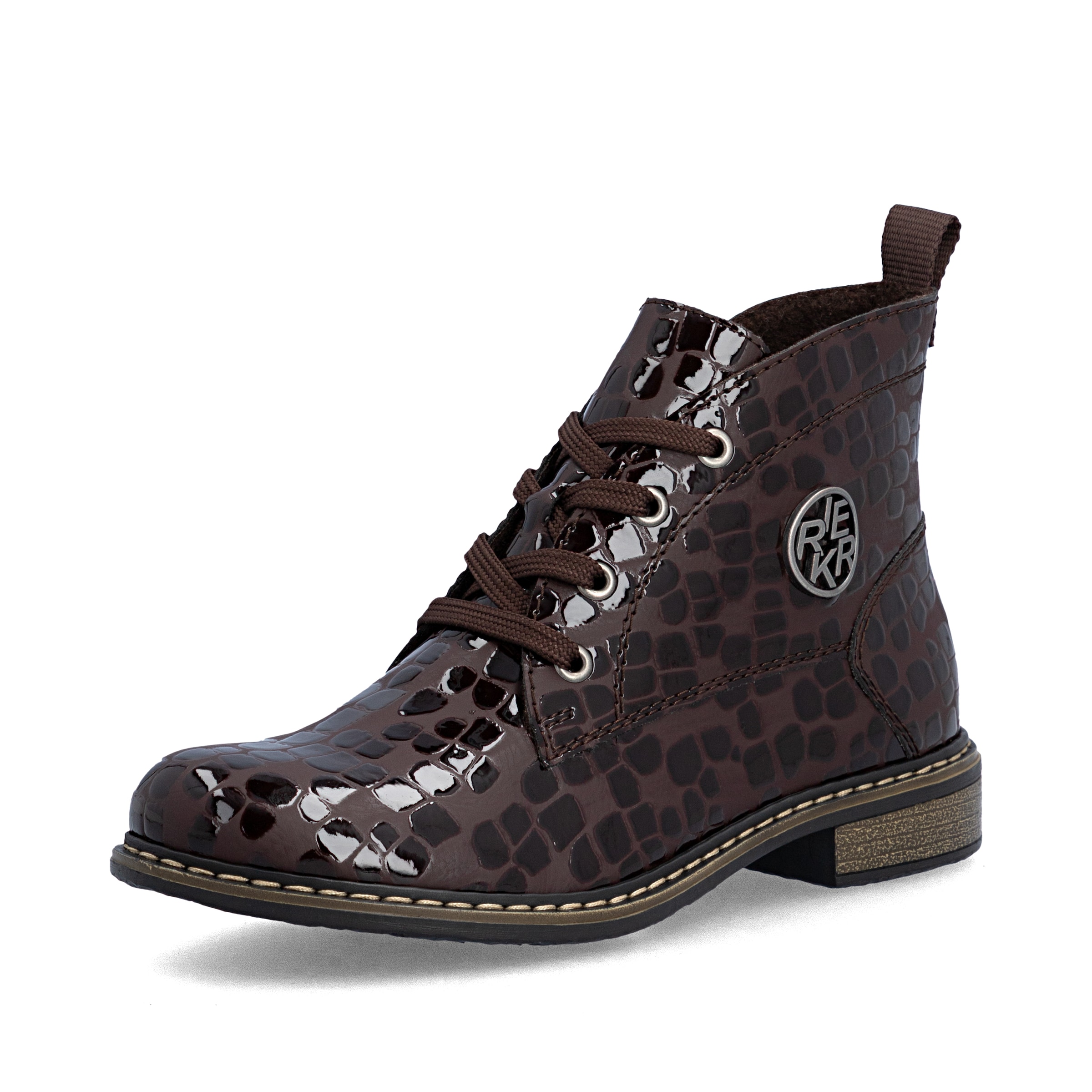 Bottes à lacets Rieker en marron : devant