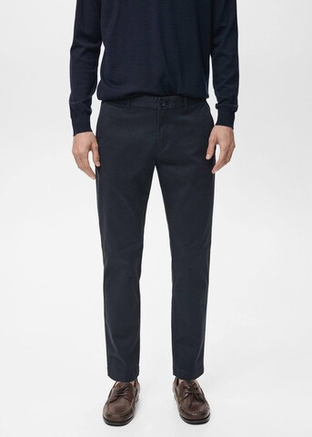 MANGO MAN Tapered Chino Pants 'Prato' in Blue: front