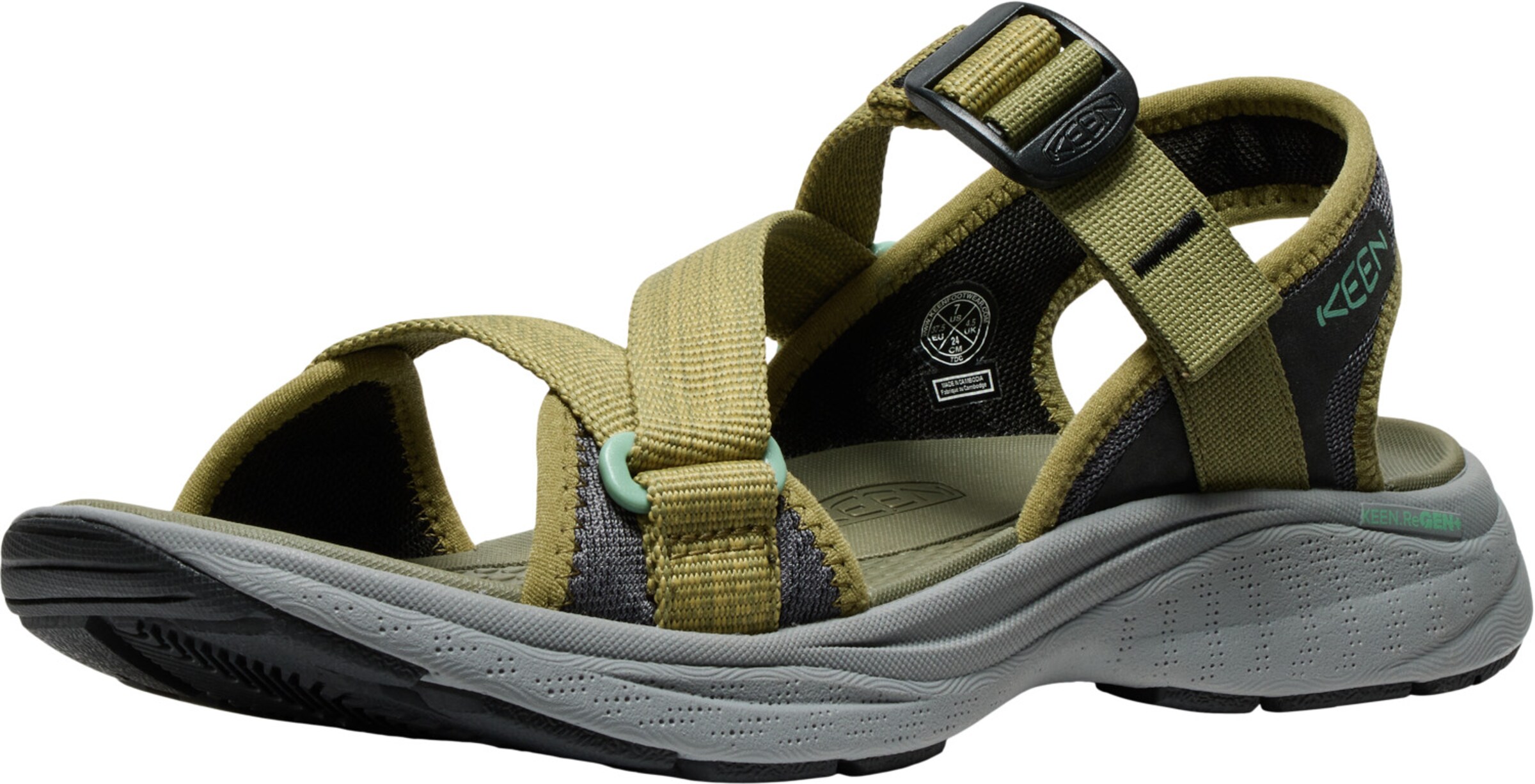 KEEN Hiking Sandals in Green: front