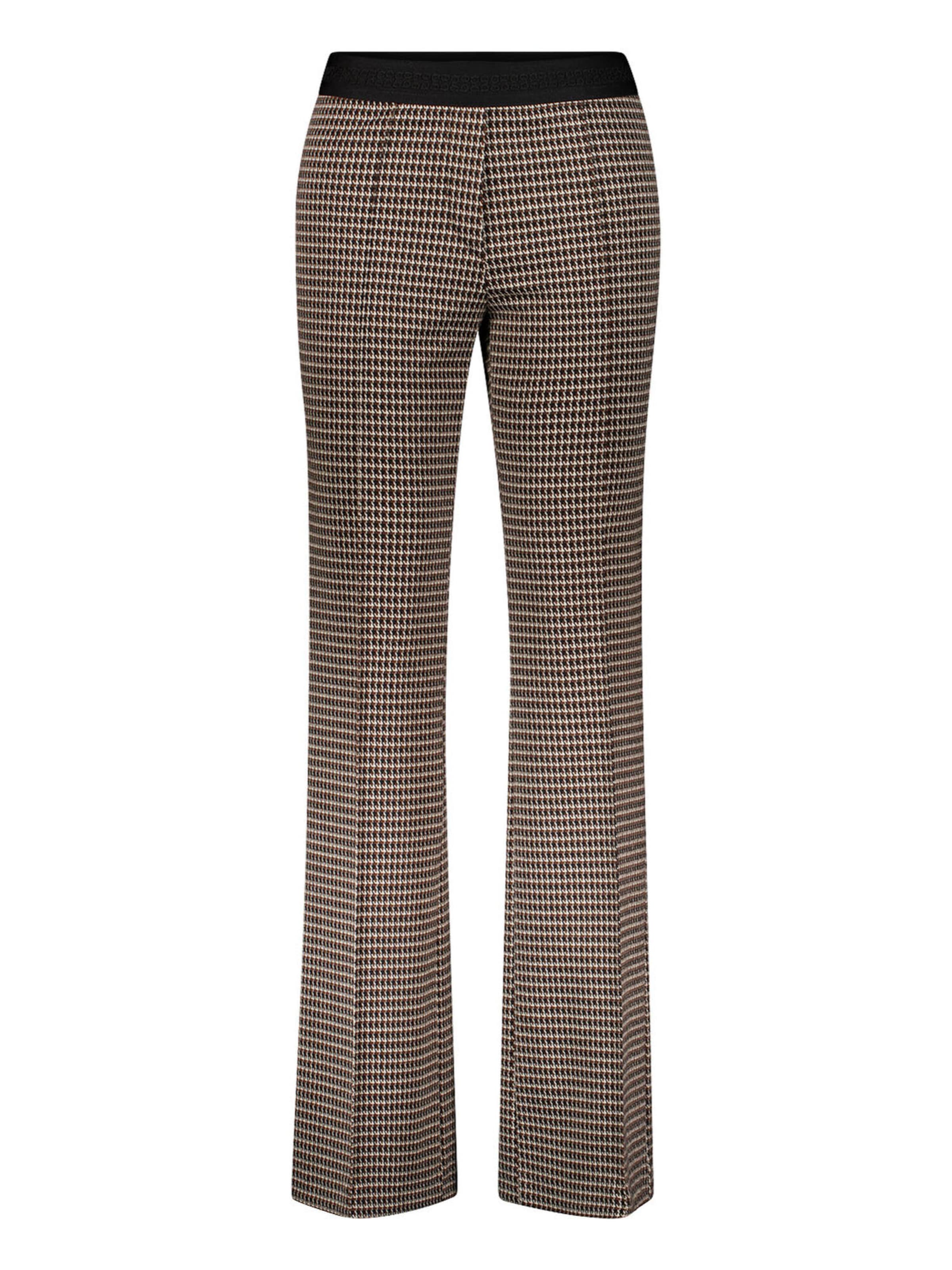 Gardeur Slim fit Trousers with creases 'Zaria' in Brown: front