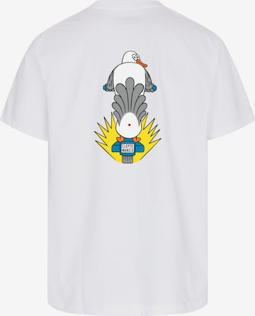 Cleptomanicx T-Shirt 'Scooter Gull' in Weiß