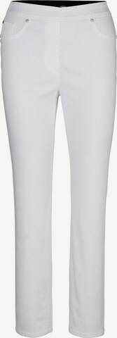 Coupe slim Pantalon MIAMODA en blanc : devant